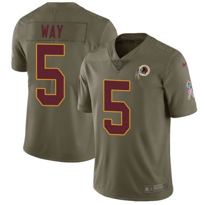 Nike Washington Commanders #5 Tress Way Olive Men's Stitched NFL Limited 2017 Salute To Service Jersey Men's